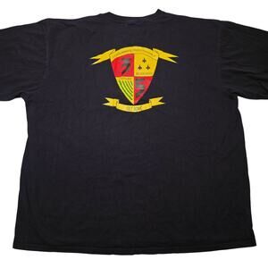Vintage USMC Marine Corp 3rd Battalion 5th Marines Logo T-Shirt Size 2XL 90's